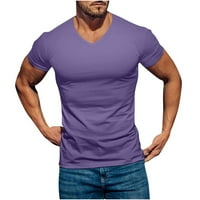 Muška mišićna fit majica Workout teretana kratki rukav V izrez majica vlagu Wicking aktivne atletske