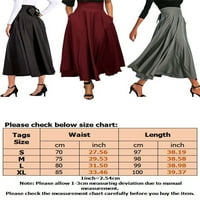 Avamo ženski visoki struk naleted midi suknje casual labavo Comfy a-line suknje sa džepovima S-XL