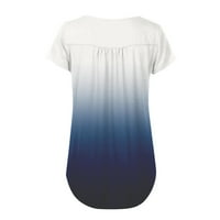 Ženske vrhove bluza Čvrsti kratki rukav Ležerne dame Ljeto Henley Fashion White XL