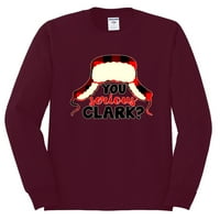 Divlji Bobby, ti ozbiljan Clark? Božićni muškarac majica s dugim rukavima, maroon, X-Veliki
