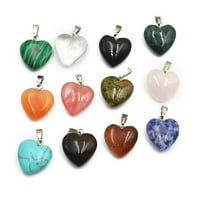 Oblik srca Izlječenje perle Naturalni kamen Čar Privjesci Oblik srca Kameni Privjesci DIY Crystal Charms