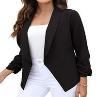 Beiwei Blezer za žene rever vrat kardigan jakna dugih rukava Blazers casual poslovne jakne otvorene