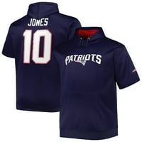 Muški Mac Jones Navy New England Patriots Veliki i visoki pulover s kratkim rukavima