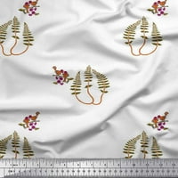 Limoi Rayon Crepe listovi tkanine, ptica i cvjetni blok tiskani tkaninski dvorište širom