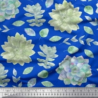 Soimoi plavi pamučni kambrični tkaninski odlazi i cvjetna cvjetna otisnuta tkanina od dvorišta širom