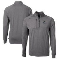 Muški sekač i buck Heather Black Miami Marlins Big & Vill Adapt Eco Knit Stretch RecyclEd Quarter-zip