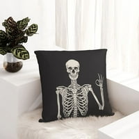 Human skelet OK Pozing bacanje jastuk navlaka ukrasni kvadratni jastučnice mekim jastukom za kauč za kuću kućni dekor