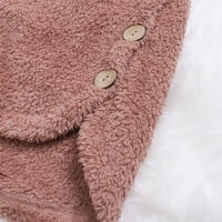 Žene dugih rukava za žene vrhovi džemper dugme kapuljača modni kaput labavi kaput tech jakne žene ružičaste