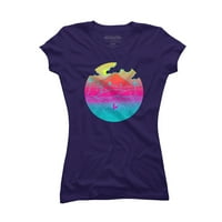 Tropsko ostrvo Summer Beach kitovi Juniors Purple Graphic Tee - Dizajn od strane ljudi 2xl