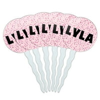 Lyla Cupcake Picks Toppers - set - ružičaste mrlje