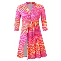 Ženska haljina za koljena Poslovna prodaja haljina gradijent cvjetni trendy za odmor dugih rukava jesenske