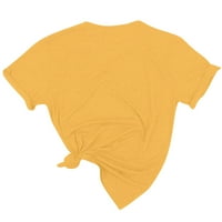 CYZZ Prodavač Ženska modna moda Ležerne tiskane majice s kratkim rukavima, majica s kratkim rukavima Top Yellow S