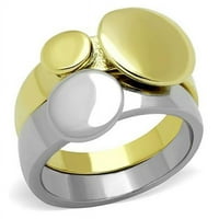 Ženski prsten od nehrđajućeg čelika od nehrđajućeg čelika od nehrđajućeg čelika sa dva tona bez kamena