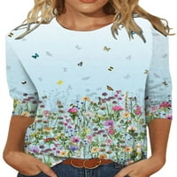 Haite ženske majice bluza ženski majica za rukav na vratu Jesenji ispis bluza vrhova