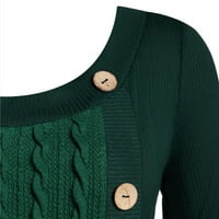 BDFZL vrhovi za žene plus veličine žene dugih rukava čvrstog botona Pachwork asimetrični vrhovi džemper