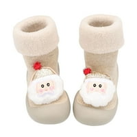 Zimske zadebljane tople čarape za bebe kratke čizme Božićne toddlere Ne klizne čarape za hodanje cipele