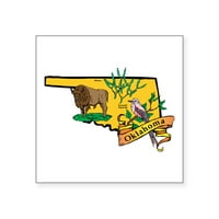 Cafepress - Oklahoma Karta Square naljepnica - Square naljepnica 3 3