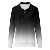 Ženska odjeća ustaljena odjeća Ženski uzročni zip pulover Dukseri s dugim rukavima Gradijent Activewebr jakna crna m
