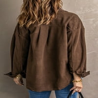 Ženska kaput s dugim rukavima majica sa džepovima sa džepovima Jednoj grudi