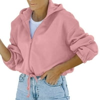 BabySbule Womens Outerwear Coats Cleariance Modne žene Creep Top Duweirt Fleece patentni zatvarač s dugim rukavima kaputić sa gustim džemper