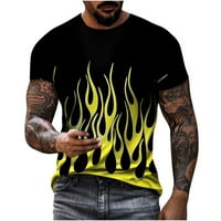 Honeeladyy muške unise dnevne majice 3D ispis grafički ispis plamen Ispis kratkih rukava, ležerne bluze