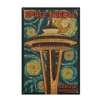 Seattle, Washington, Space iglični mozaik Biral Wood Zidni znak