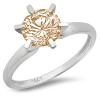 0,5ct okrugli rezani šampanjac simulirani dijamant 14k bijelo zlato Angažova za angažovanje prstena