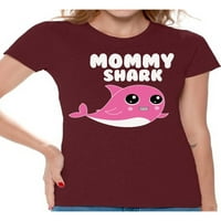 Awkward Styles Mammy Shark majica za svoju majicu morskih majica za majice morskih pasa za porodične morske poklone za mamu Shark tematska olaba za mamu mamurnih majica za žene