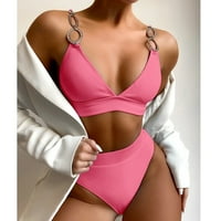 Ženska tona bikinija čista boja pune boje dva kupaći kostim kupaći kostim za žene Ljeto plaža odijela