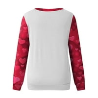 Valentinene majice za žene Crewneck grafički zvezni duks srca Ljubav pulover casual dugih rukava za