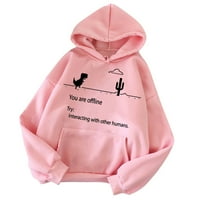 Dupeća dukseva za žene tinejdžerske djevojke smiješne izreke dukseri ženske pulover hoodie, ružičasta,