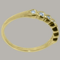 Britanci napravio je 18k žuto zlato Real Prirodni akvamarinski ženski prsten za vječnost - Opcije veličine - veličine 8