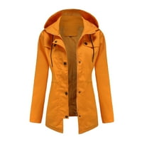 Wendunide zimski kaputi za žene Vodootporna lagana kišna jakna Aktivni vanjski kapuljač kapuljača ženske anorake žute m
