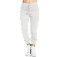 Flash prodaja! Himeway Modne žene Čvrsta visoka elastičnost sestre ravne ležerne pantalone hlače bijele