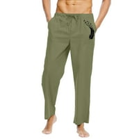 Muške casual pantalone, muškarci čvrsti povremeni elastični pojas džep pamučni panel panela pantalone