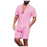 Simplmasygeni Muška majica kratkih rukava, pune boje, ležerne kratke hlače Postavi kvadratni vrat na plaži Ljetni klirens