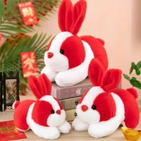 Tyda zečji plišani igrački crtani realistični životinjski oblik ukrasni udoban dodir božićni poklon meka novogodišnja zečja maskota zečica punjena lutka za dnevnu sobu