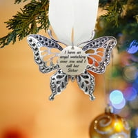 Božićne štednje DVKPTBK Christmas Creative Hollow Rezervisni leptir Memorijal Porodični privjesak Božićno uređenje drvca Revjetni pregled