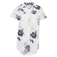 Akklian ljetna štedna košulja za žene ljetne majice s dugim rukavima s dugim rukavima cvjetni topji