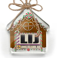 Ornament tiskan jednostrana Zračna luka Lij Long Island, AK Christmas Neonblond