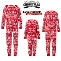 Gueuusu podudarajuće porodične božićne osobe pidžame postavlja snježne patentne sa kapuljače za patentne patentne patentne pauze