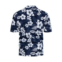Muška majica bluza muške proljetne partice casual majice labavi ovratnik tiskani majice kratkih rukava
