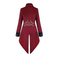 Zimski crveni kaputi za muškarce Steampunk jakna Vintage Carcoat Gothic Frock kaput od poliestera