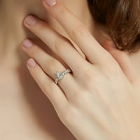 Sterling srebrni tkani vjenčani zaručni prstenovi kubni cirkonijski CZ Prsten za žene za žene, rodirani veličine 8