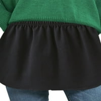 Lamuusaa Ženska košulja Extender Podesivi sloj lažnog gornje donje majice za brisanje polovina Split mini suknja