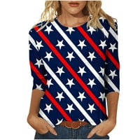 Plus veličine za žene Ljeto kratki rukav Dan nezavisnosti modne ispise Labava majica USA Tunic Bluze
