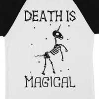 Smrt je megičan jednorog kostur Halloween muns bejzbol majica