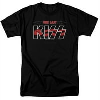Trevco Kiss255-AT-Kiss & Jedan zadnji poljubac Ispis za odrasle Redovna fit majica kratkih rukava, Crna - Medium
