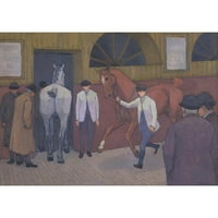 Robert Polhill Bevan Black Moderni uokvireni muzej Art Print pod nazivom - Konjski mart