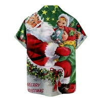 Zermoge Bluzes Majice za muškarce na čišćenju Prodaja Men Casual Solid gumdovi Božićni Santa Claus Print sa džepnim pauzicom Shortwn Majica majica